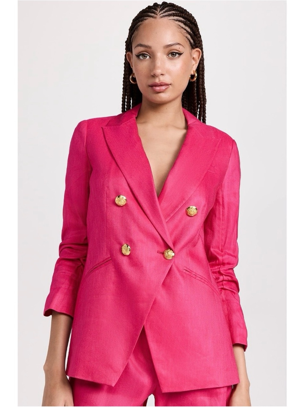 Veronica Beard Hirsh Dickey Linen Double Breasted Jacket 10